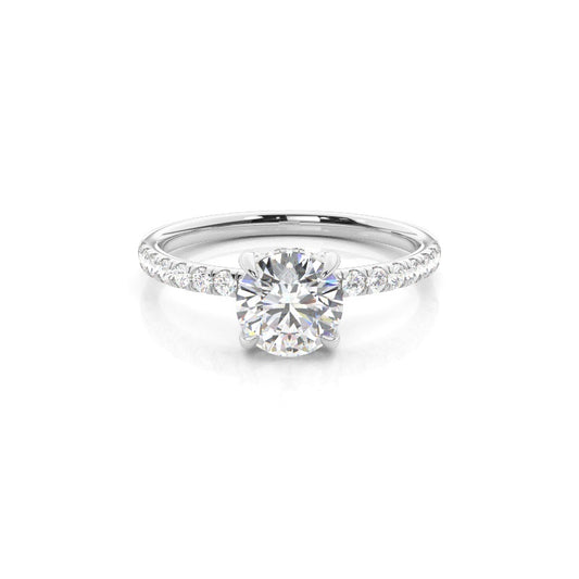 Prong Setting Diamond Hidden Halo Rings