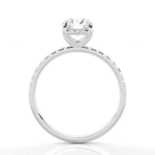 Prong Setting Diamond Hidden Halo Rings